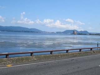松江の市街地が見える